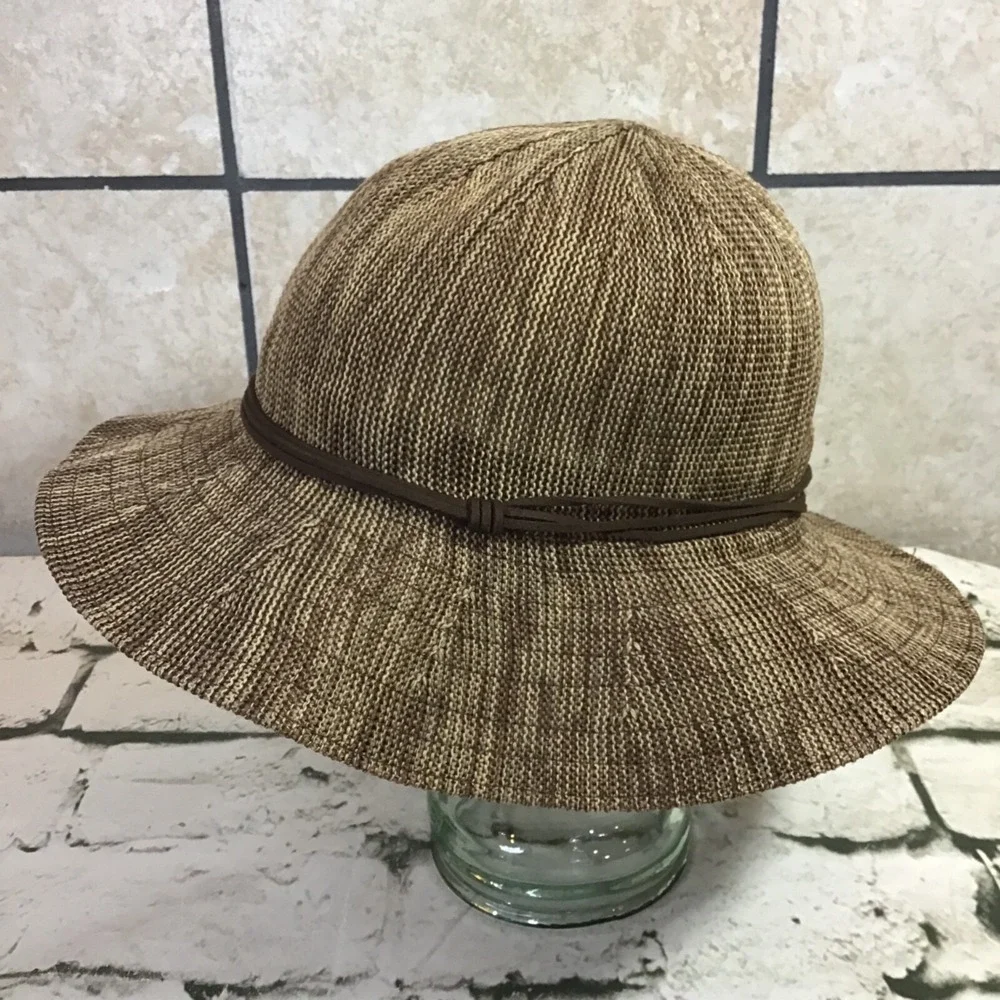 Olsenboye Hat Womens One Size Heather Brown Floppy Beach Sun Cap - Picture 1 of 6